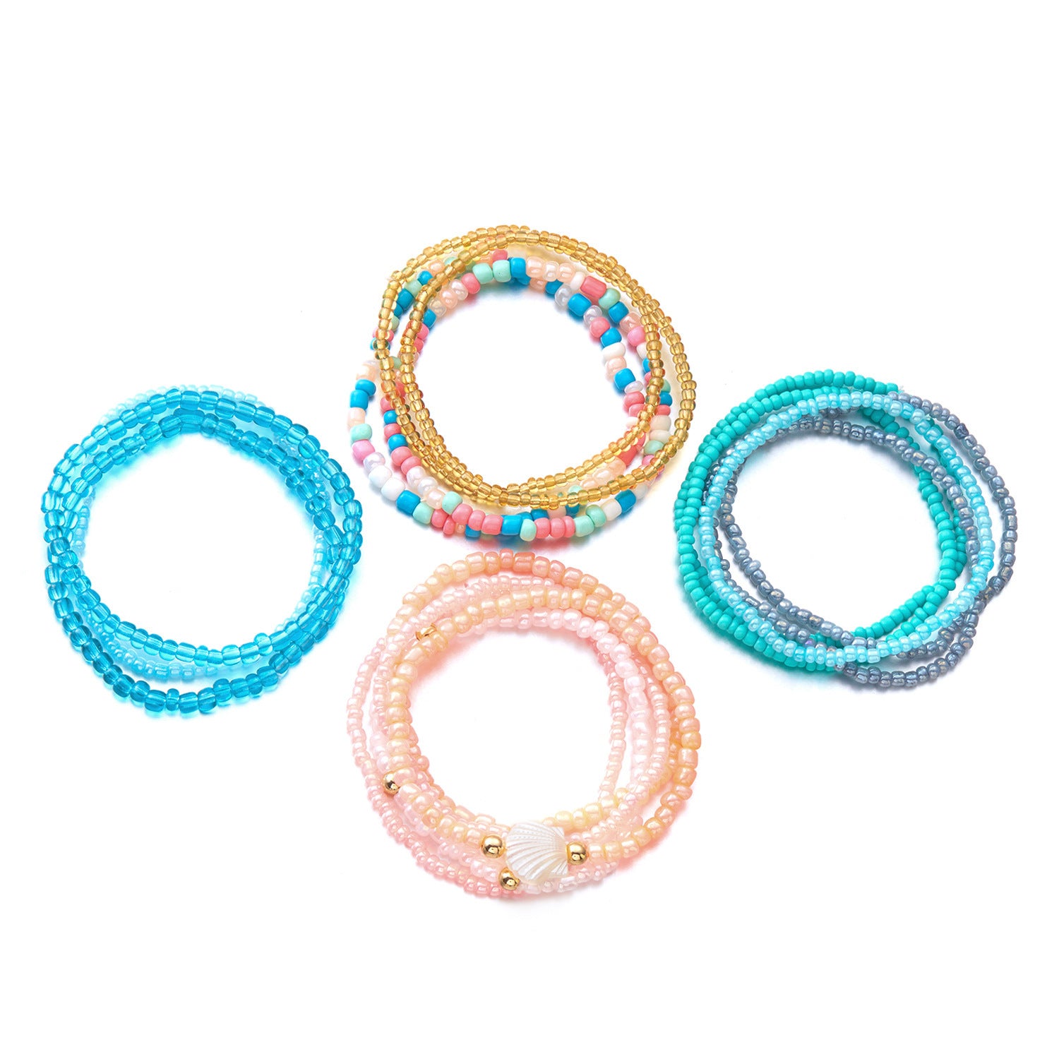 Wholesale  Rice Bead  Multi-layer Stacked Wear Bracelet