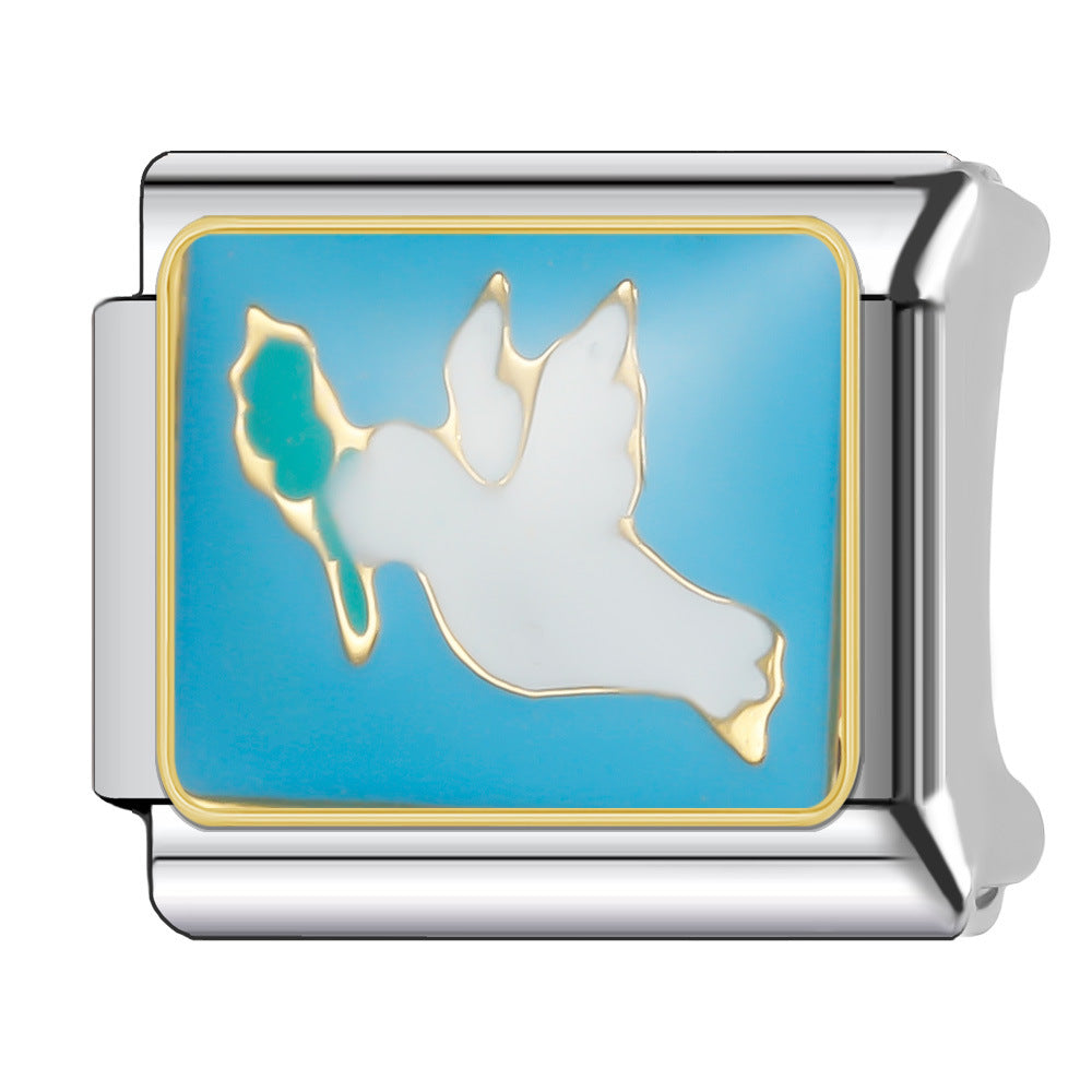 Wholesale Italian Charm Bracelet 9mm DIY Splicing Cute Animal Series Stainless Steel Composable Bracelet