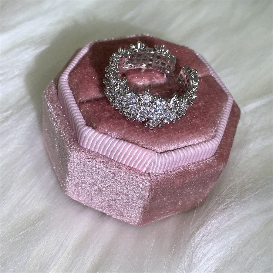 Wholesale Light Luxury Super Flash Stars Full of Zircon Ring