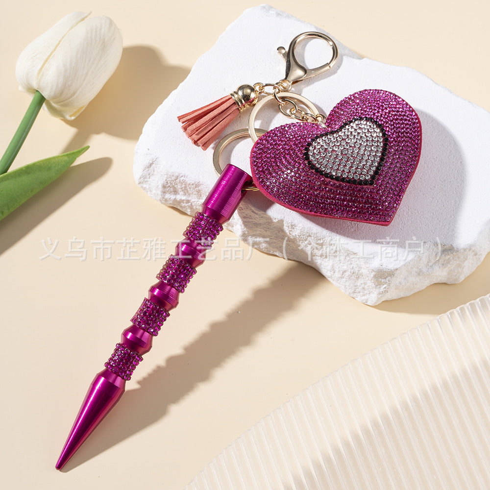 Wholesale Heart Shaped Diamond Metal Keychains ACC-KC-ZhiYa056