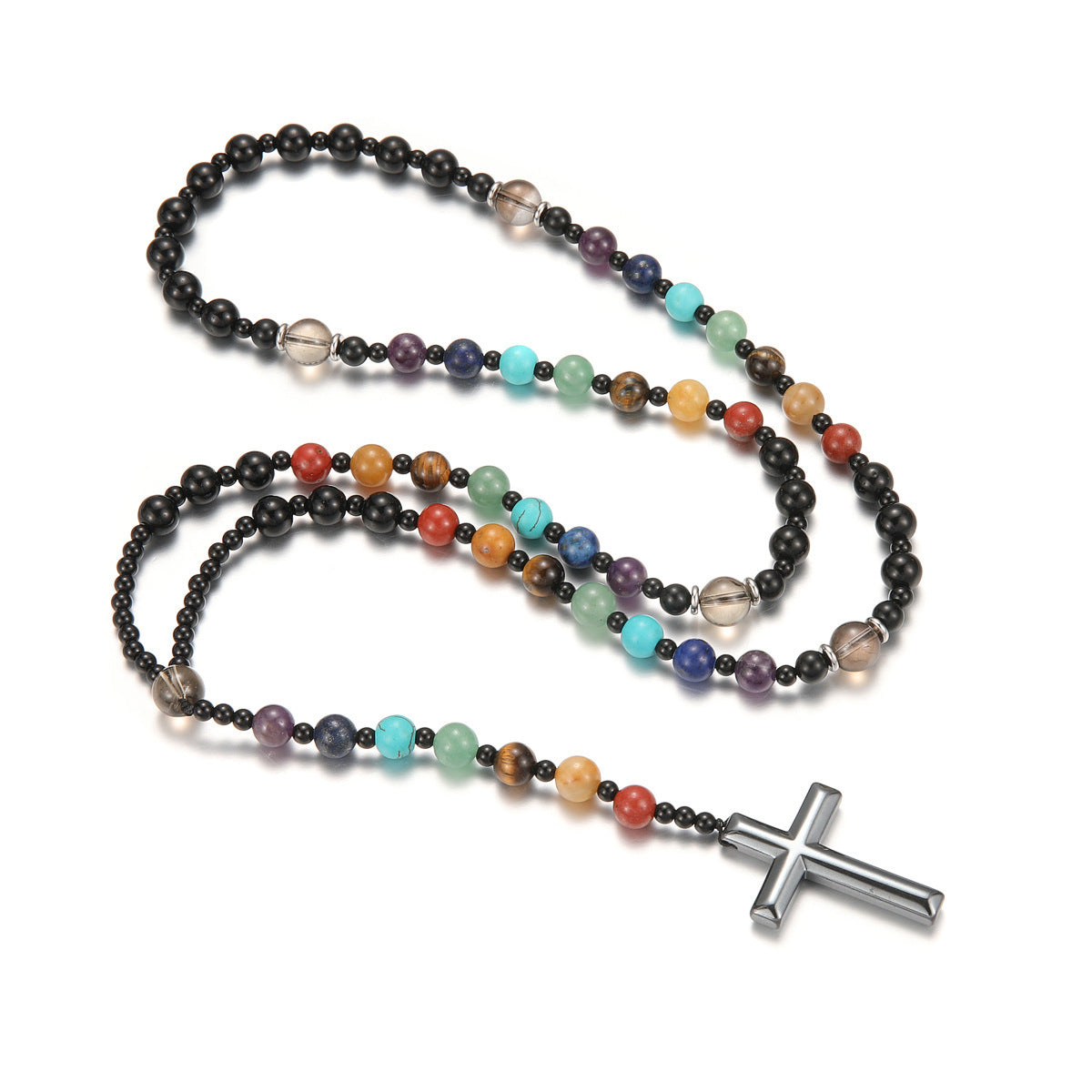 Wholesale Round Beads Colorful Natural Stone Necklace
