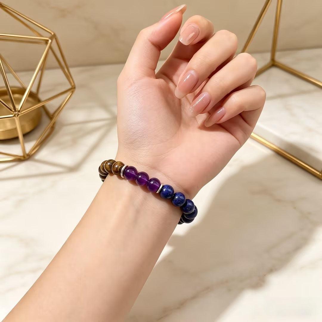 Wholesale Trendy Tiger Eye Stone Beaded Bracelet Unisex Jewelry Accessory Gift