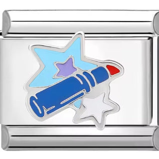 Wholesale Italian Charm Bracelet 9mm DIY Splicing Purple Scenery Love Stainless Steel Composable Bracelet