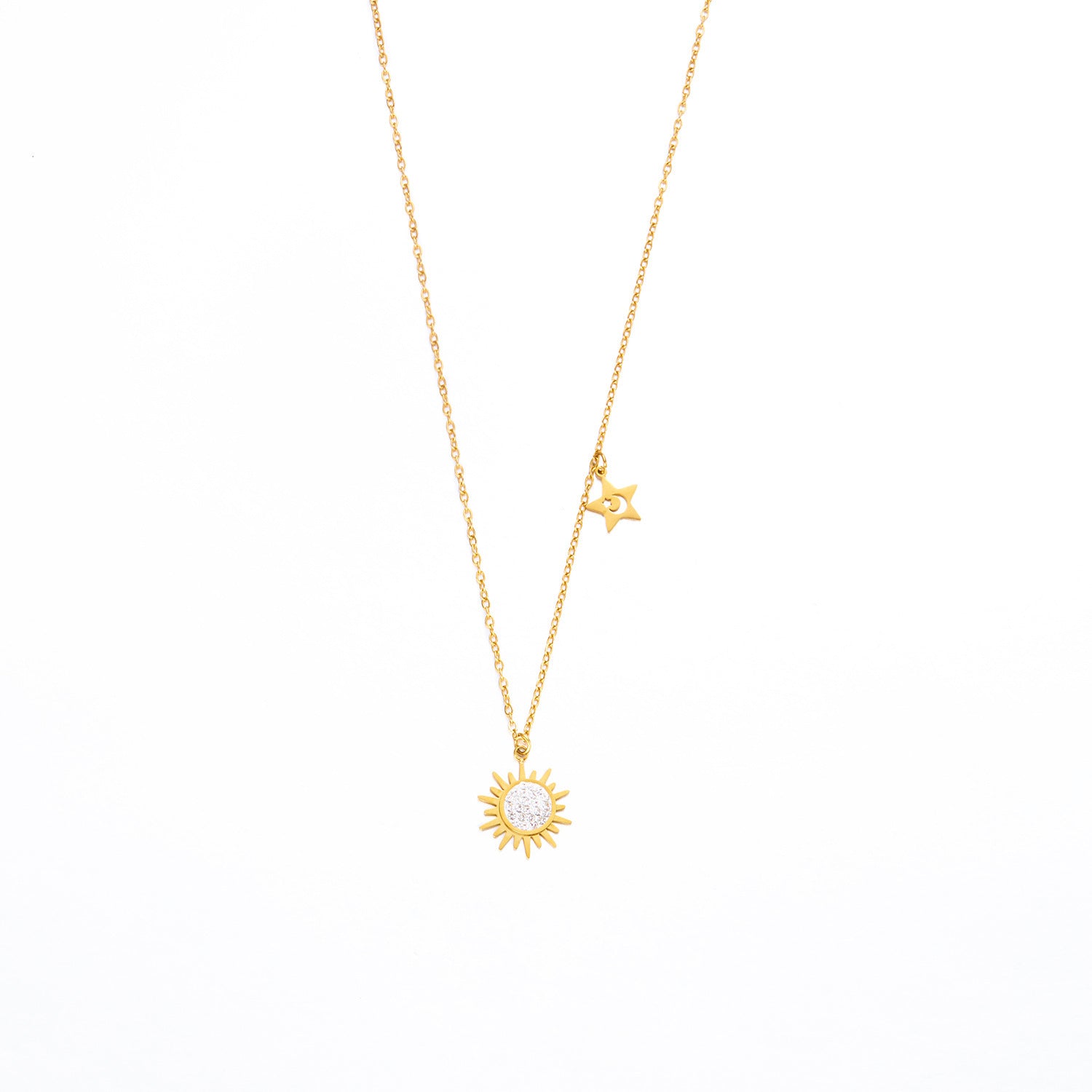 Wholesale  stainless steel sunflower necklace