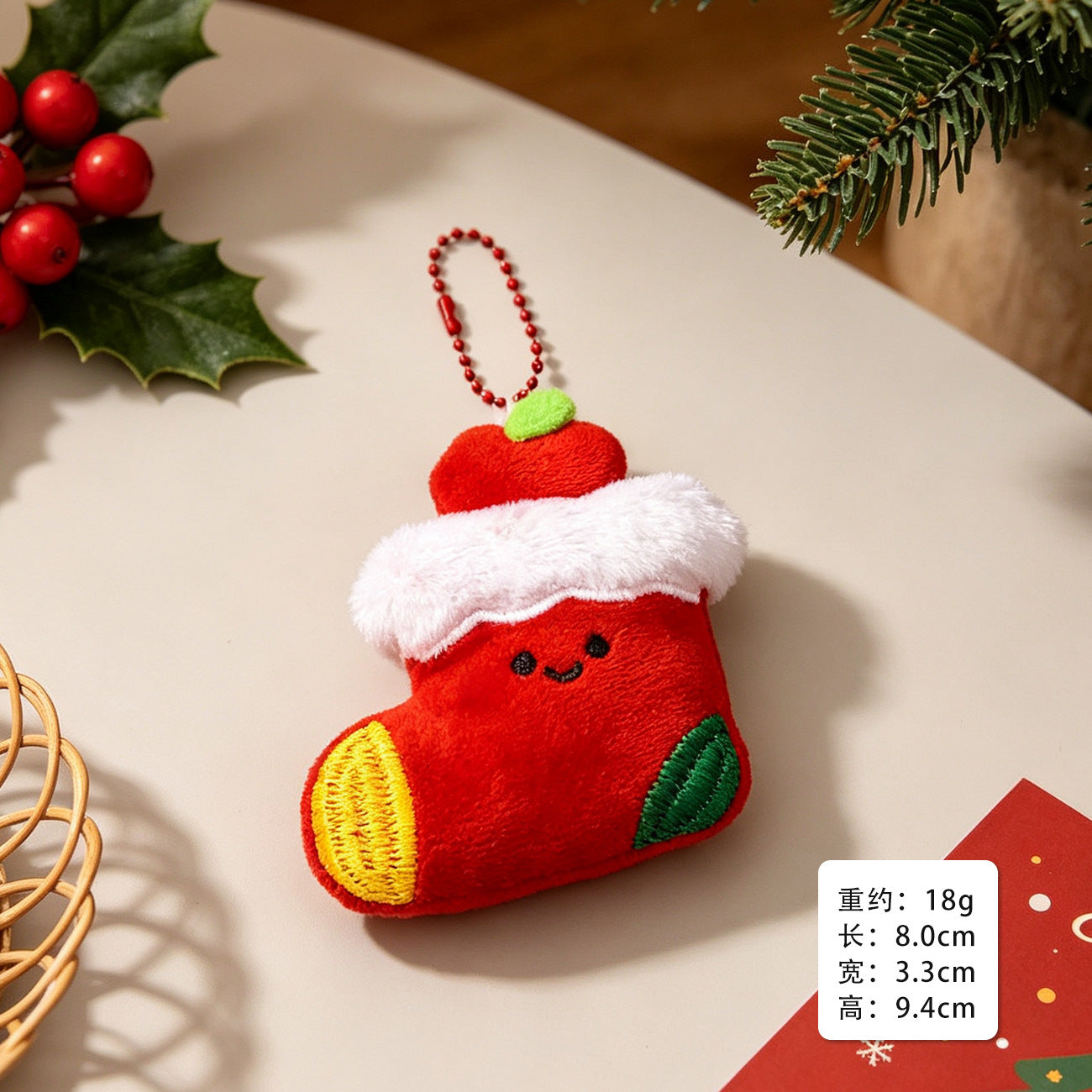 Wholesale Plush Christmas Tree Keychain Ornament Cartoon Festive Pendant For Backpack Bag Charm Holiday Gift Accessory