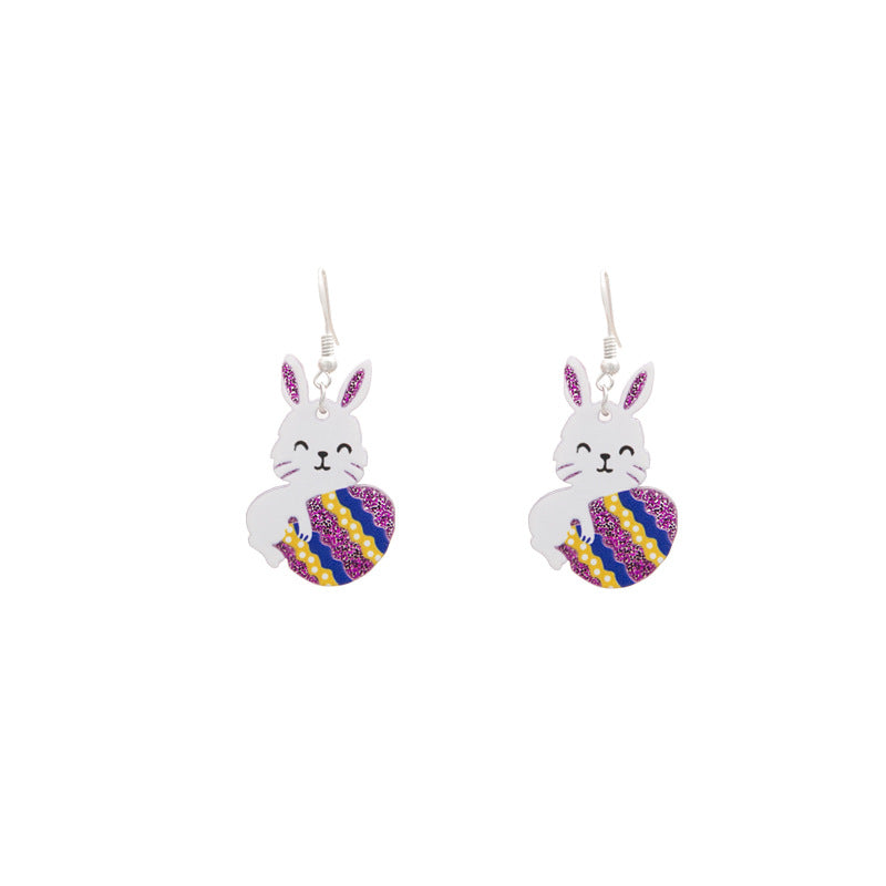 Wholesale Easter Acrylic Cute Bunny Earrings