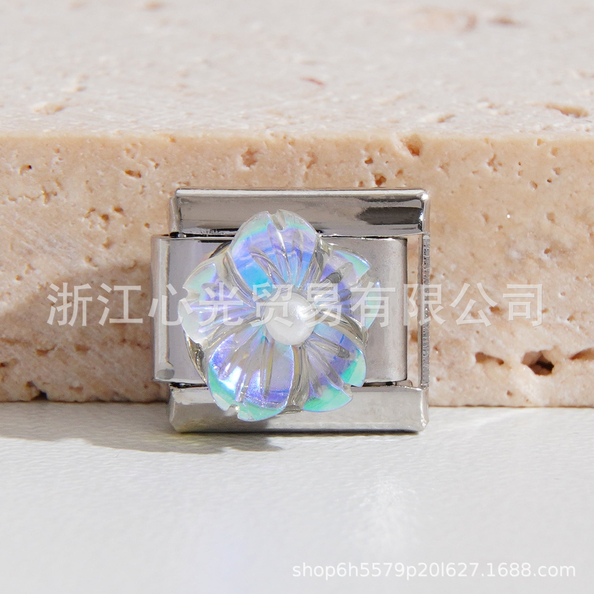 Wholesale Italian Charm Bracelet 9mm DIY Splicing Flower Series Stainless Steel Composable Bracelet