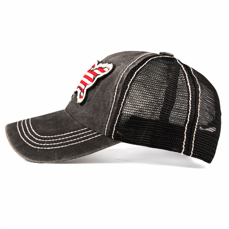 Wholesale American Flag Padded Embroidered Mesh Baseball Cap