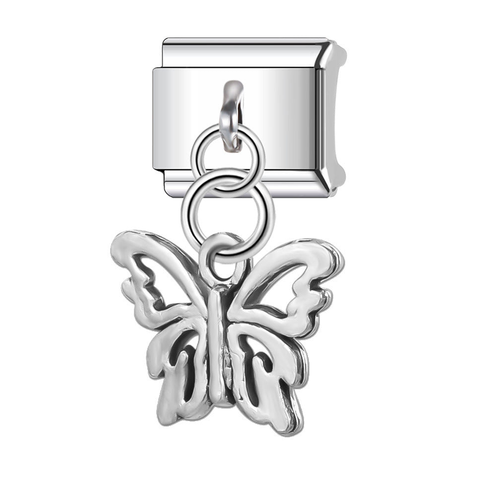 Wholesale Italian Charm Bracelet 9mm DIY 9mm Single-Section  Creative Stainless Steel Composable Bracelet