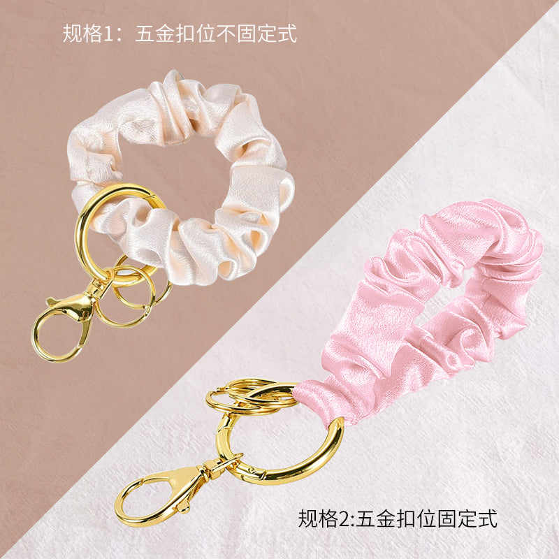 Wholesale Wrist Strap Keychain Hair Ring Pleated Keychains