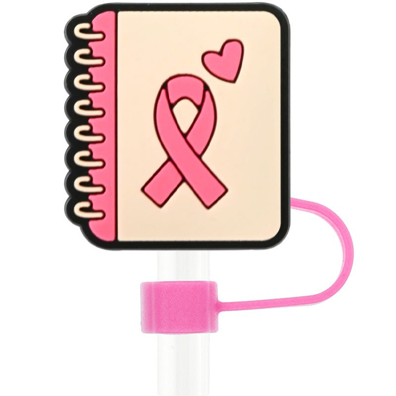 Wholesale Random 100pcs Pink Theme 10mm PVC Soft Straw Tube Cap  ACC-SCR-RYY112