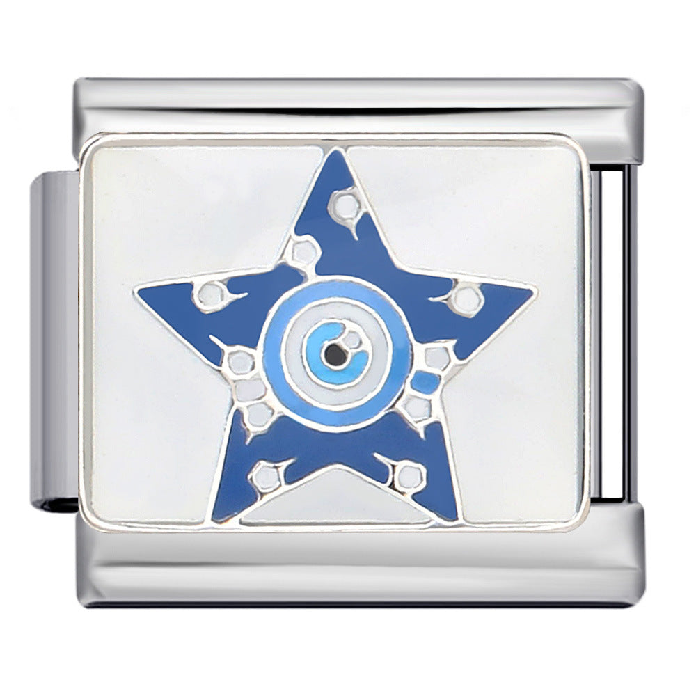 Wholesale Italian Charm Bracelet 9mm DIY Splicing Removable Devil Eye Stainless Steel Composable Bracelet