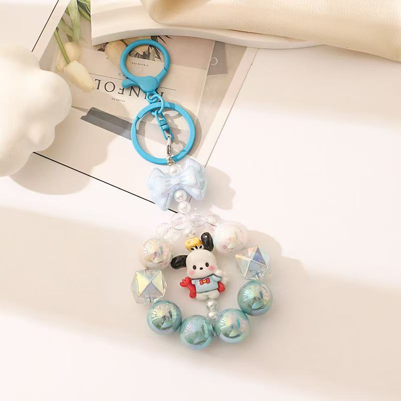 Wholesale Cartoon  Colorful  Beaded Acrylic Non-Peeling Keychain 
ACCVIP
