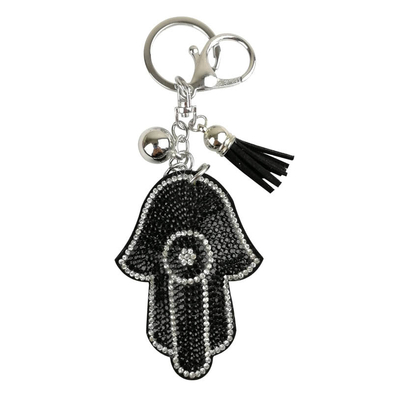 Wholesale Creative rhinestone Palm rhinestone keychain tassel diamond keychain
