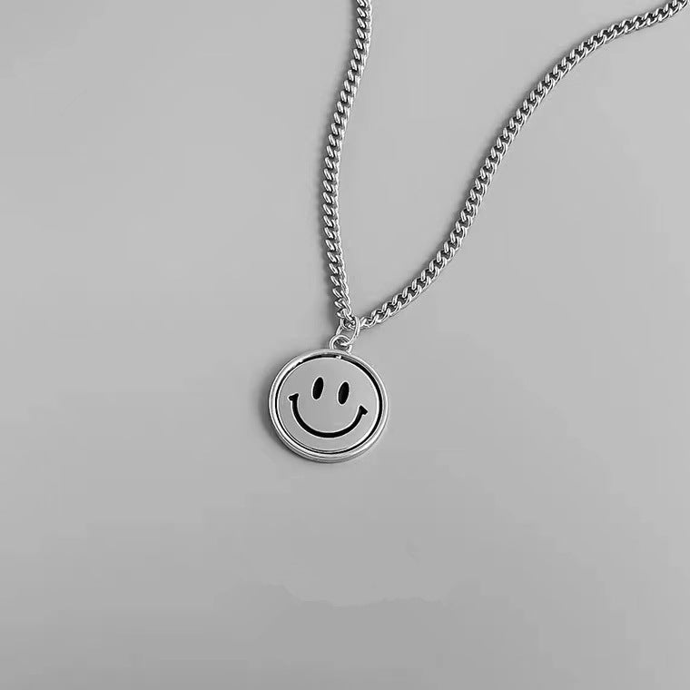 Wholesale Titanium Steel Rotating Smiley Face Hip Hop Sweater Chain ACC-NE-Leis007