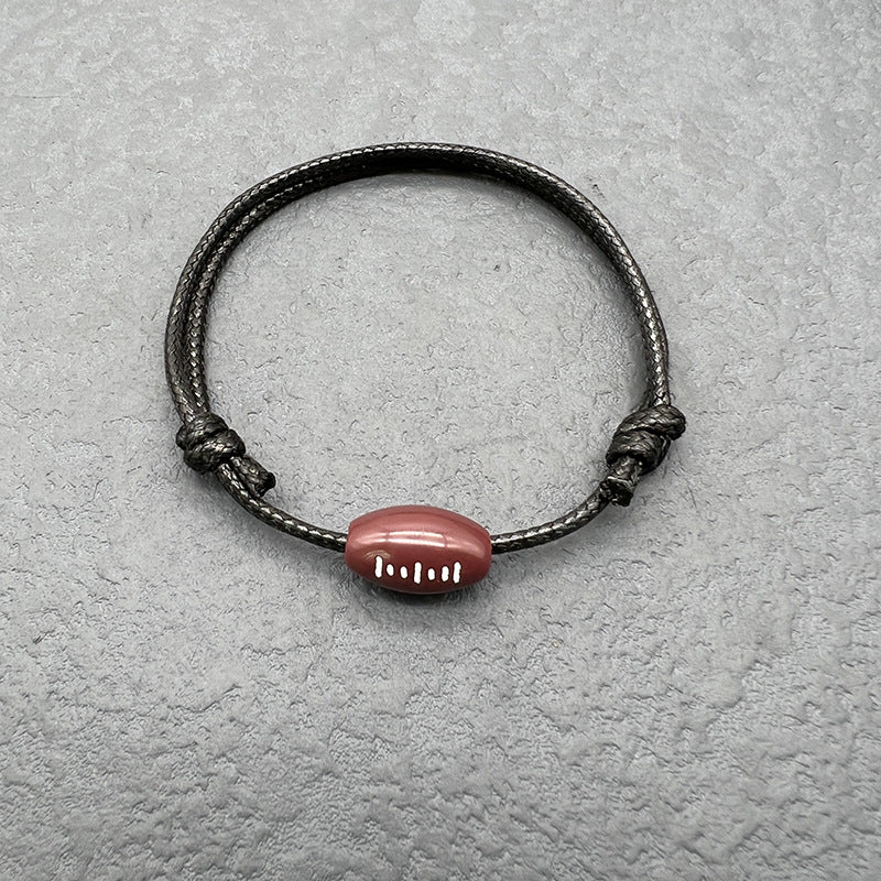 Wholesale Basketball Football Elastic Adjustable Waxed Wire Braided Bracelet ACC-BT-Nanh002