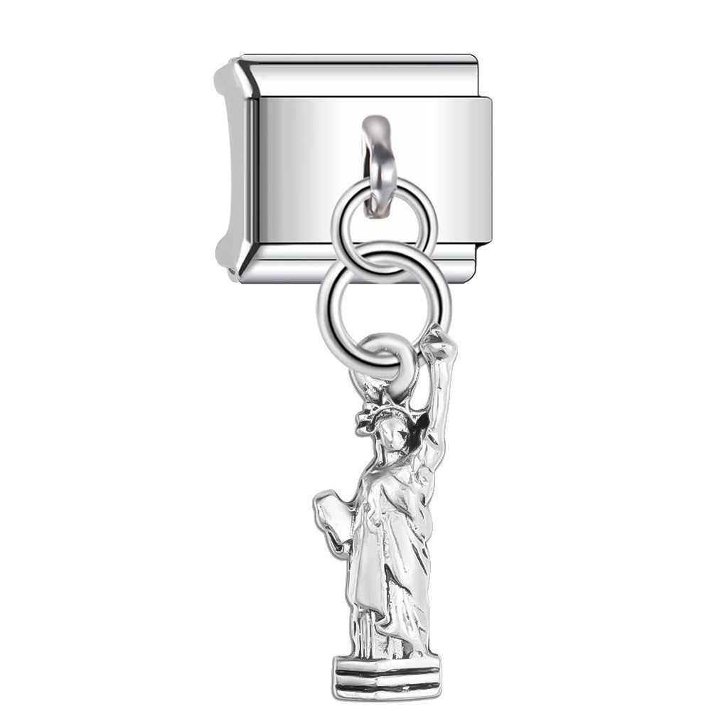 Wholesale Italian Charm Bracelet 9mm DIY Splicing Cute Creative Pendant Stainless Steel Composable Bracelet