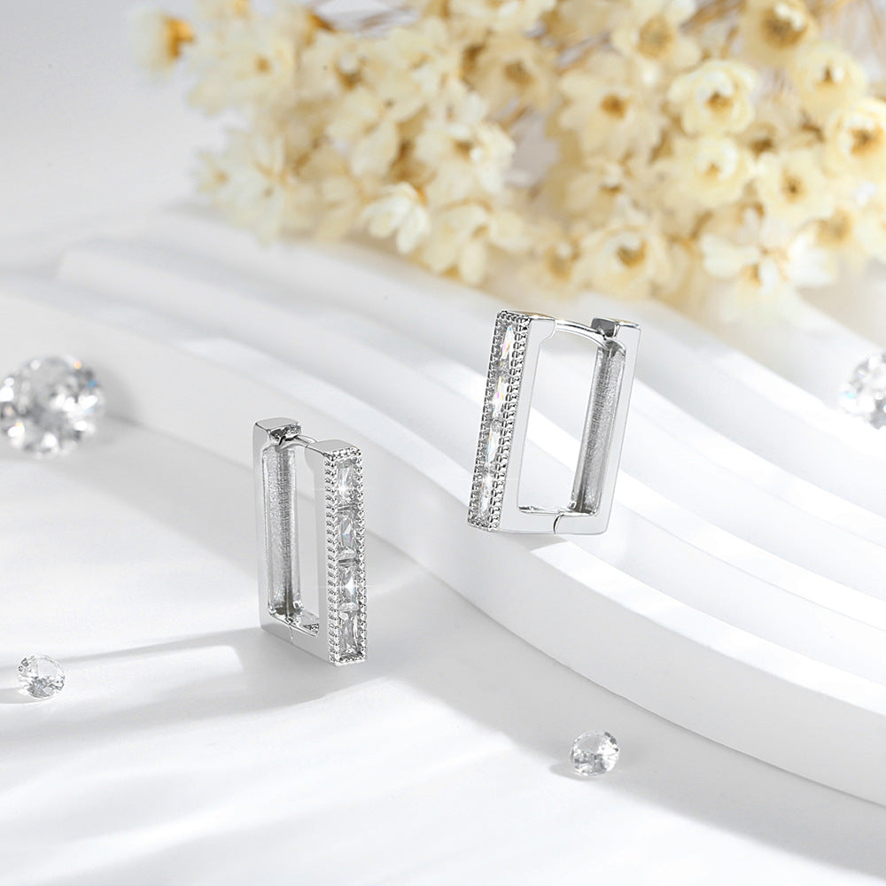Wholesale Geometric Rectangle Single Row Diamond Zirconia Earrings ACC-ES-HengXuan006