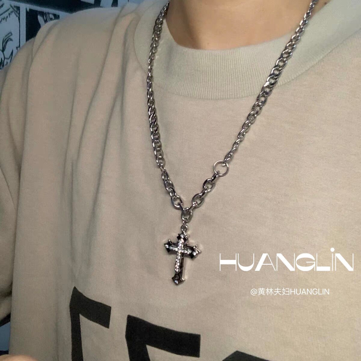 Wholesale Cross Titanium Steel Cuban Chain