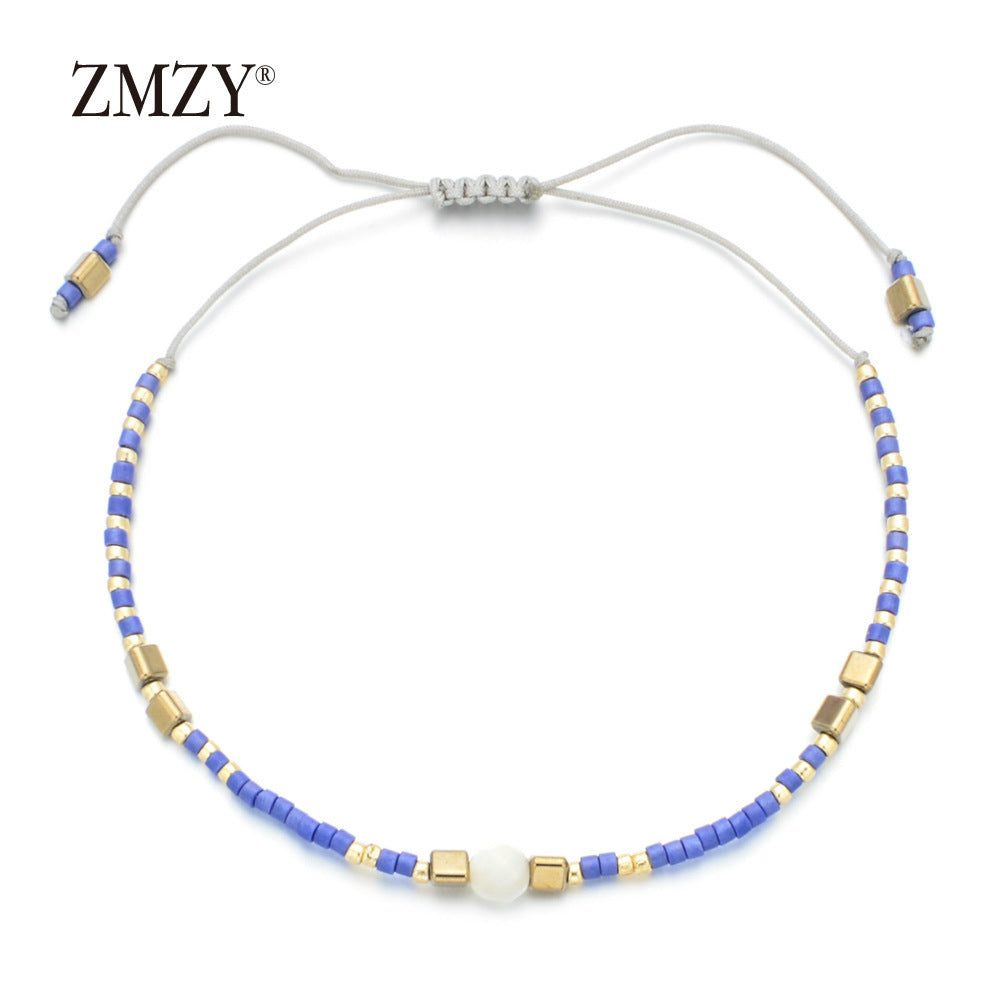 Wholesale Glass Bead Boho Bracelet,  Women' s Adjustable Sliding Beaded Jewelry,  Handmade Fashion Accessory