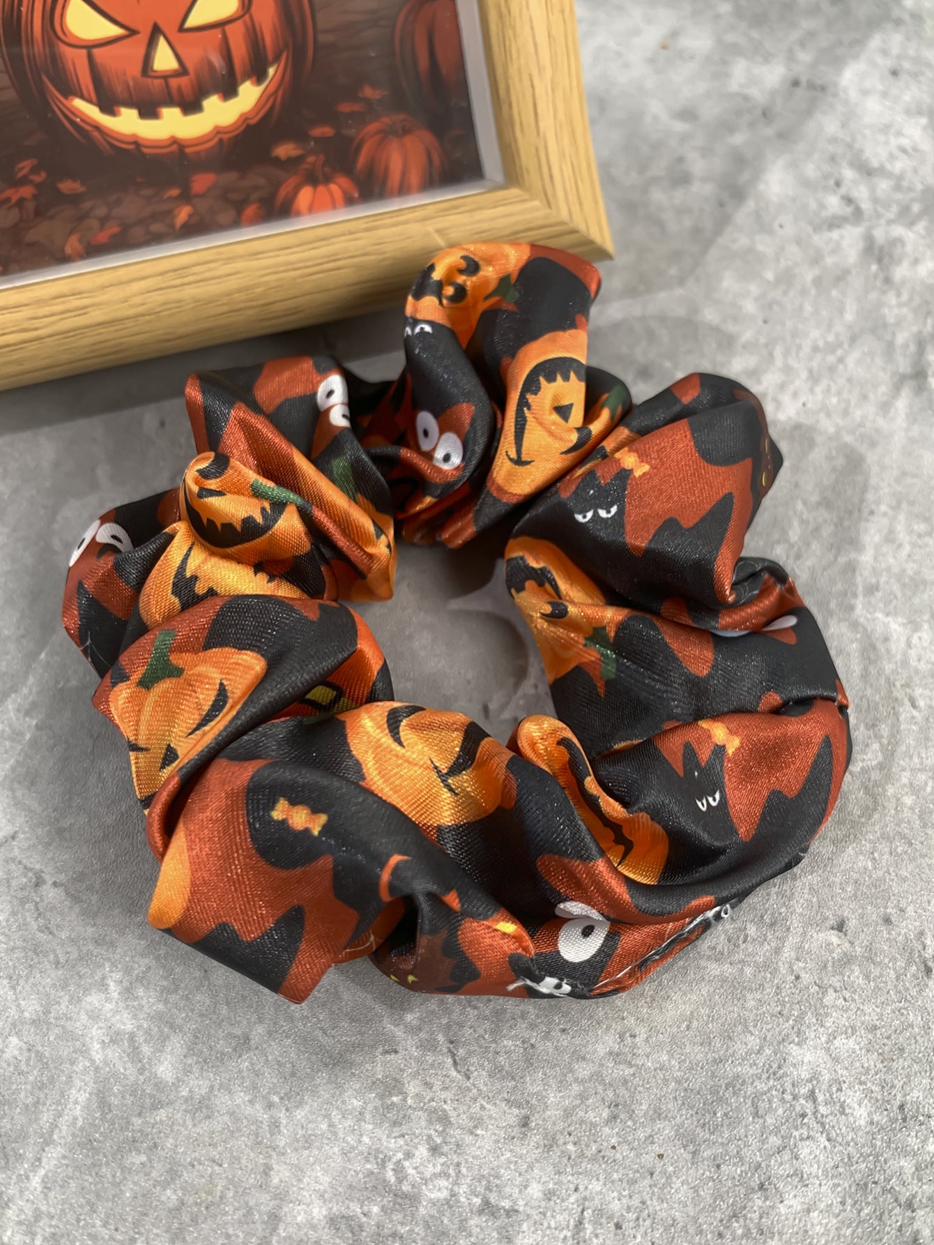 Wholesale Halloween Pumpkin Ghost Bat Large Intestine Hair Scrunchies ACC-HS-Mulin006