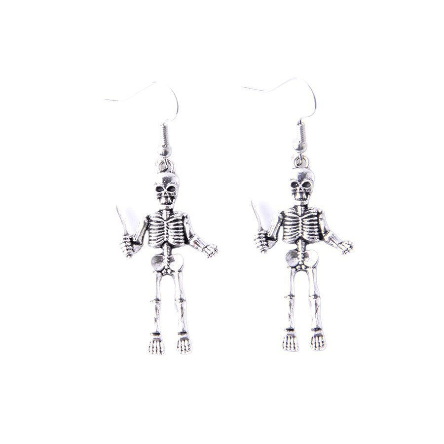 Wholesale Dark Punk Gothic Skull Pendant Earrings In Zinc Alloy For  Party Gift And Boutique Resale