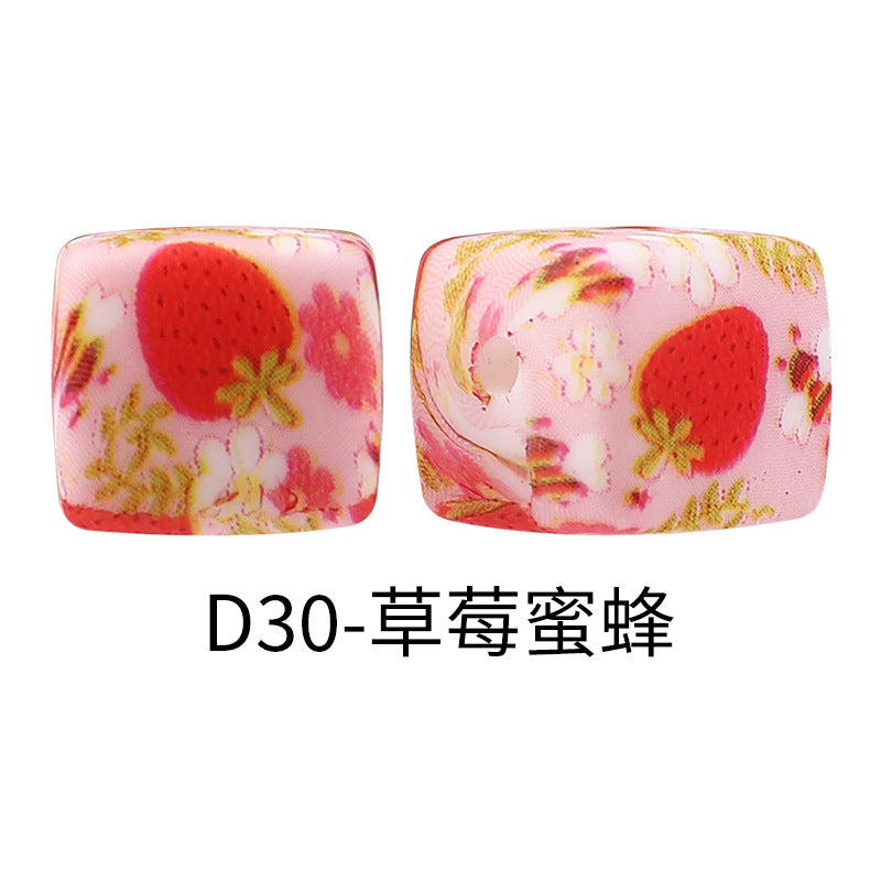 Wholesale Random 100pcs Cube Focal Beads DIY Bead Accessories