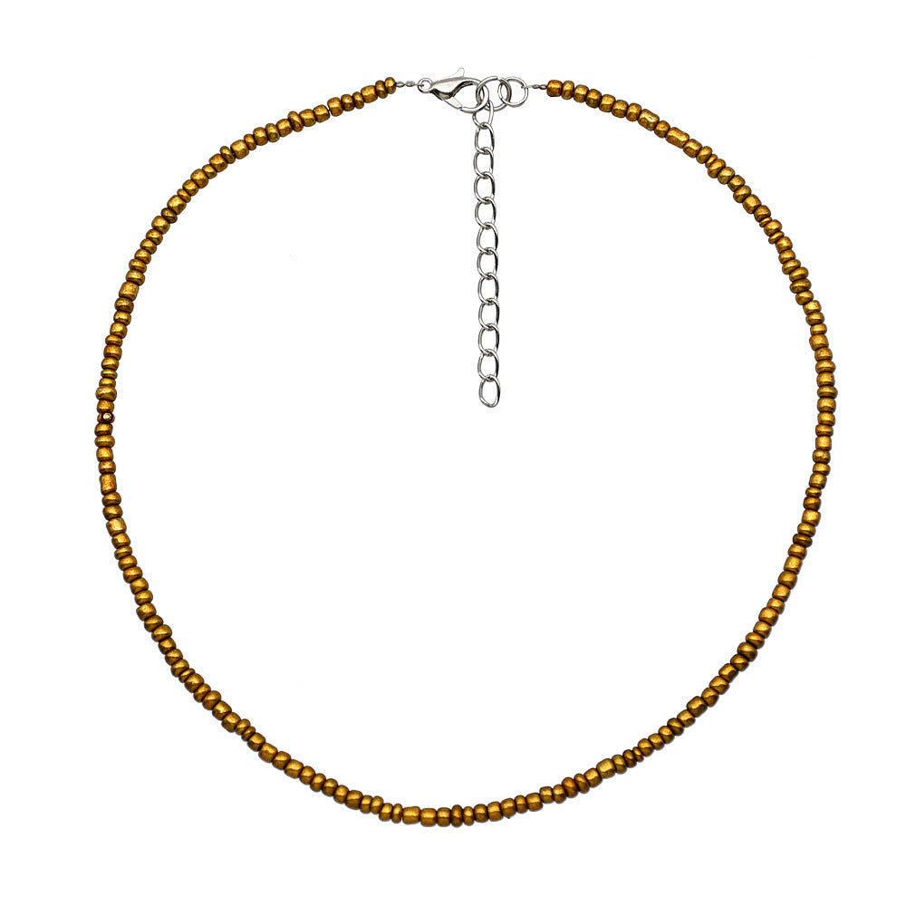 Wholesale  handmade beaded colorful rice bead necklace