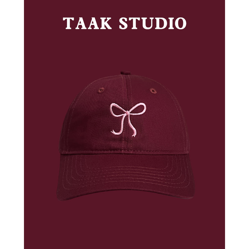 Wholesale Pink Bow Embroidered Cotton Baseball Hat ACC-HT-LuXi001