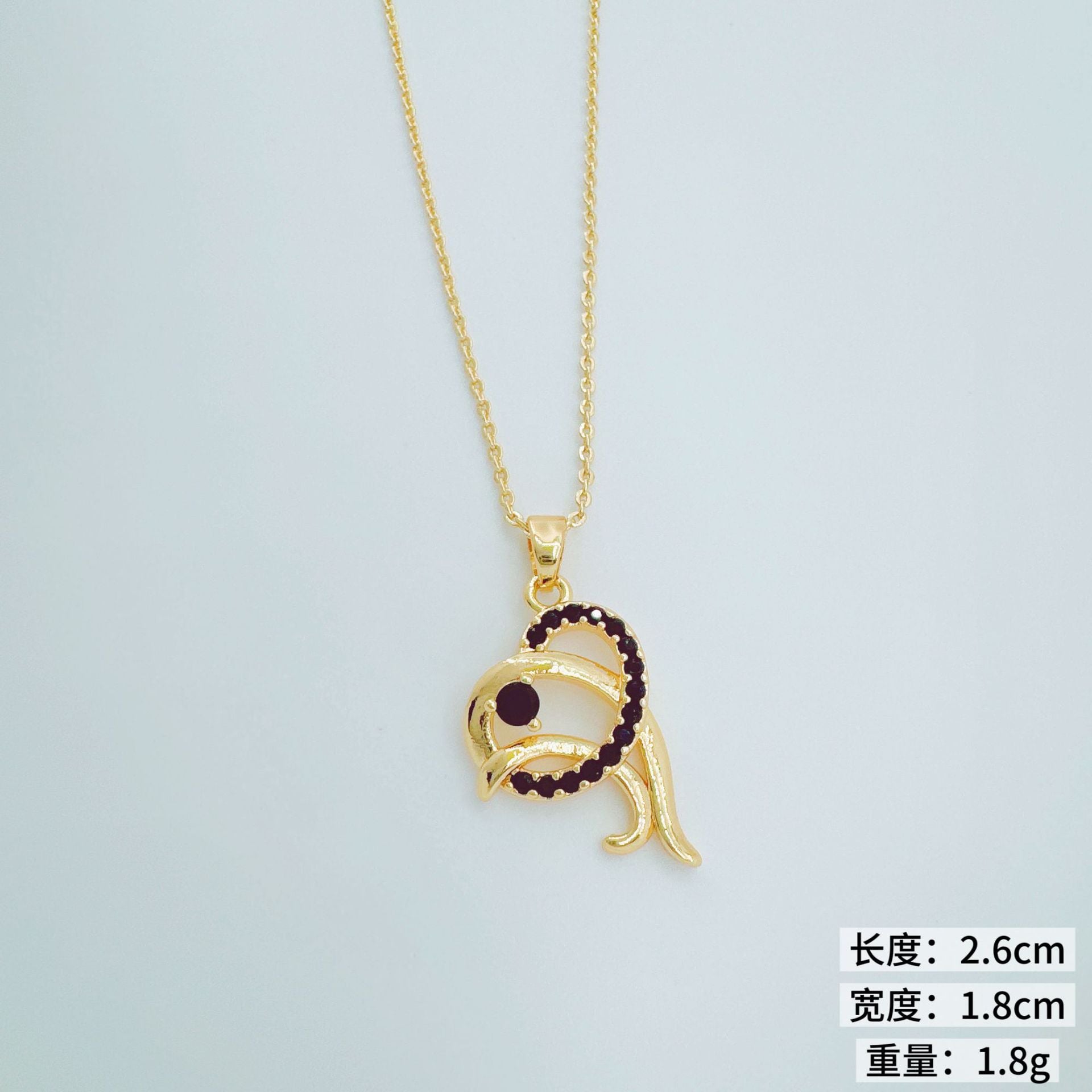 Wholesale Trendy Ocean Dolphin Fish Pendant Necklace Gold Plated Copper Cubic Zirconia Jewelry Accessory