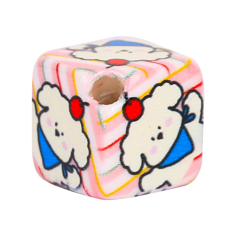 Wholesale random 10pcs Creative Oblique Hole  Focal Beads DIY Bead Accessories