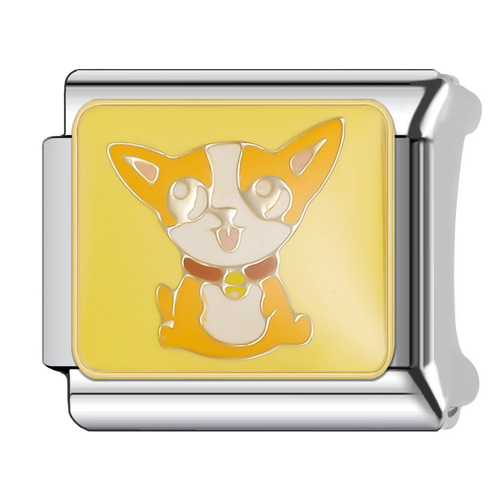 Wholesale Italian Charm Bracelet 9mm DIY Splicing Cute Animal Series Stainless Steel Composable Bracelet