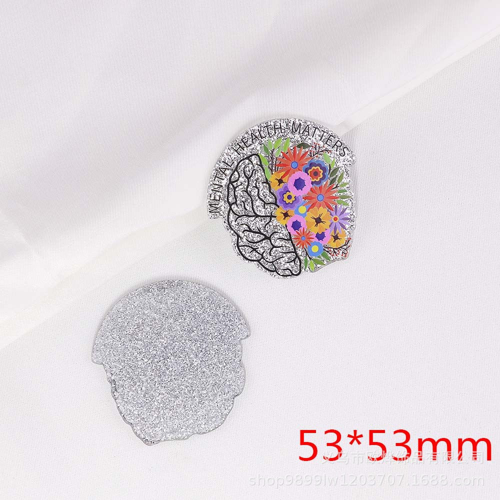 Wholesale 10pcs DIY Flatback Cartoon Acrylic Flatback Badge Reels Retractable Keychain DIY Accessories ACC-FK-OuYe009