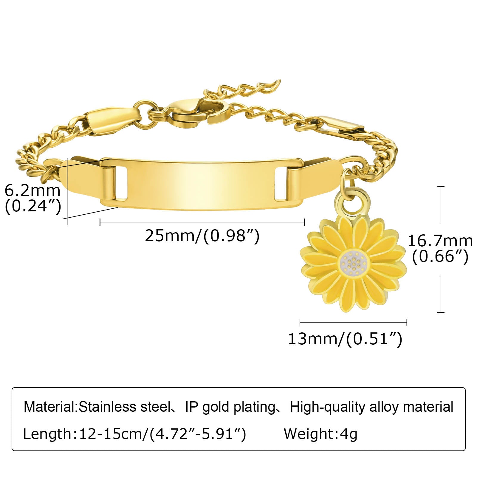 Wholesale Engravable Stainless Steel Flower Children S Bracelet Enamel Drop Design Fresh Sweet Style Fashion Accessory For Gift And Resale