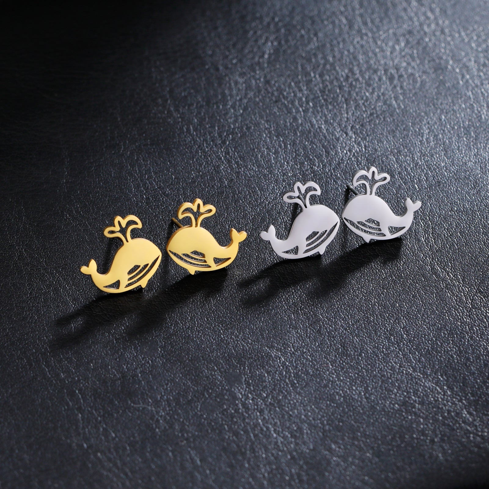 Wholesale Cute Whale Earrings Stainless Steel Ocean Animal Jewelry for Women Birthday Gift Fashion Accessory