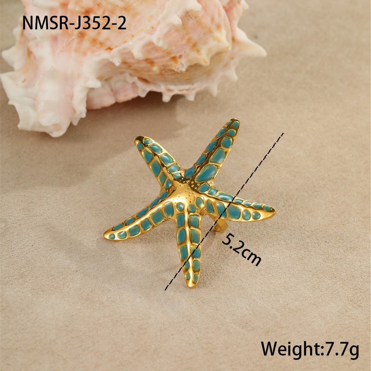 Wholesale Ocean Style Stainless Steel Colorful Oil Dripping Starfish Earrings