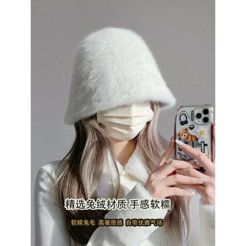 Wholesale Warm bucket hat autumn and winter furry plush Bucket Hat