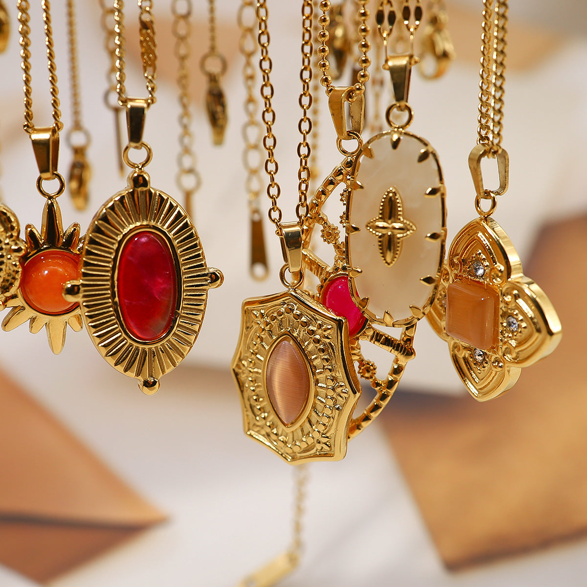 Wholesale  18K gold titanium steel necklace