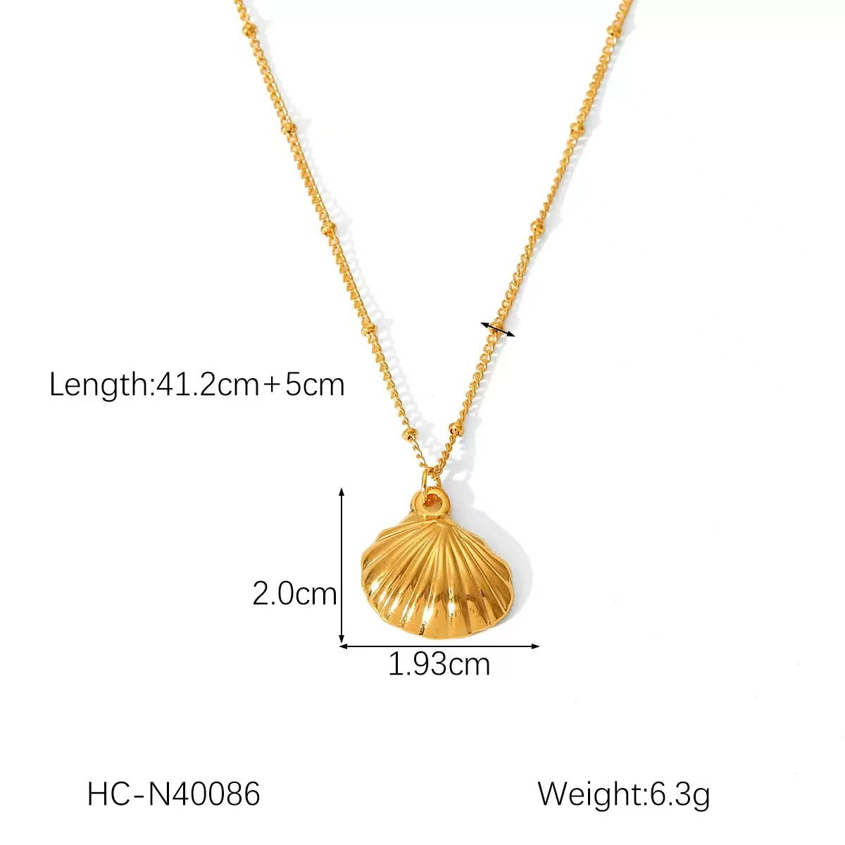 Wholesale Marine Stainless Steel Shell Necklace