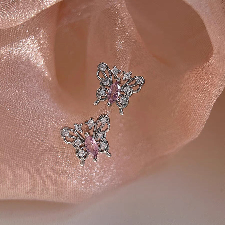 Wholesale Love Star Zircon Earrings 925 Silver Earrings Heart Earrings ACC-ES-NS002