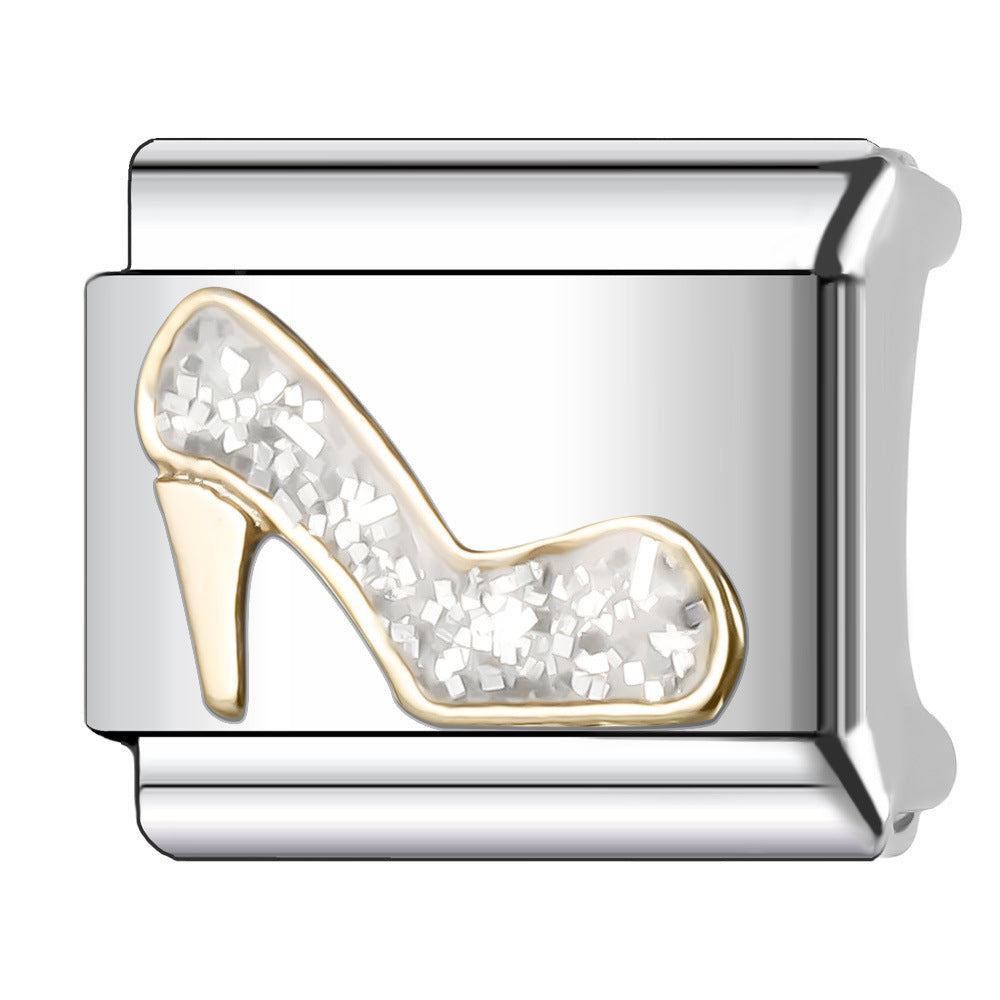 Wholesale Italian Charm Bracelet 9mm DIY Splicing Creative Pattern Stainless Steel Composable Bracelet