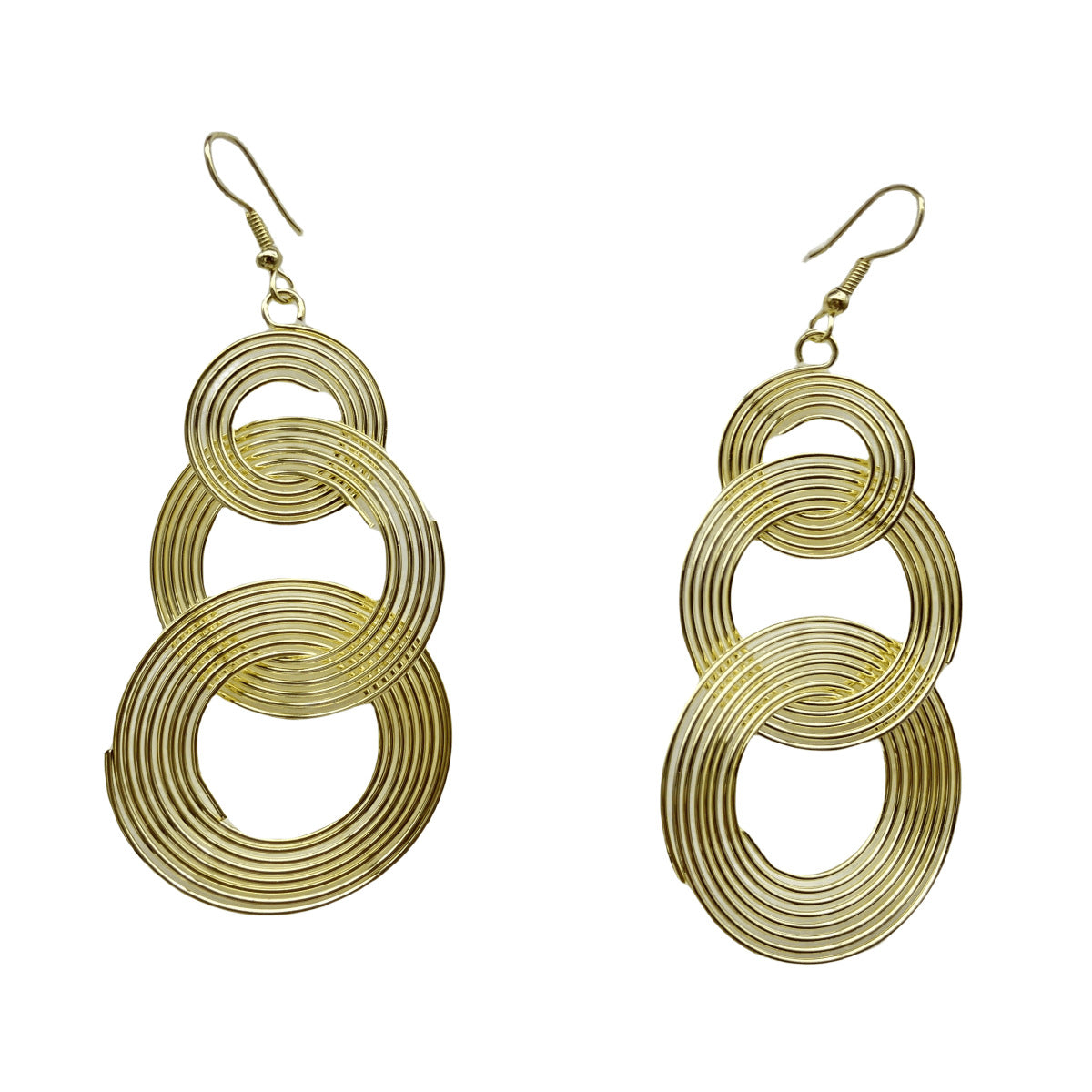 Wholesale Metal Electroplated Round Hoop Exaggerated Long Earrings ACC-ES-FX062