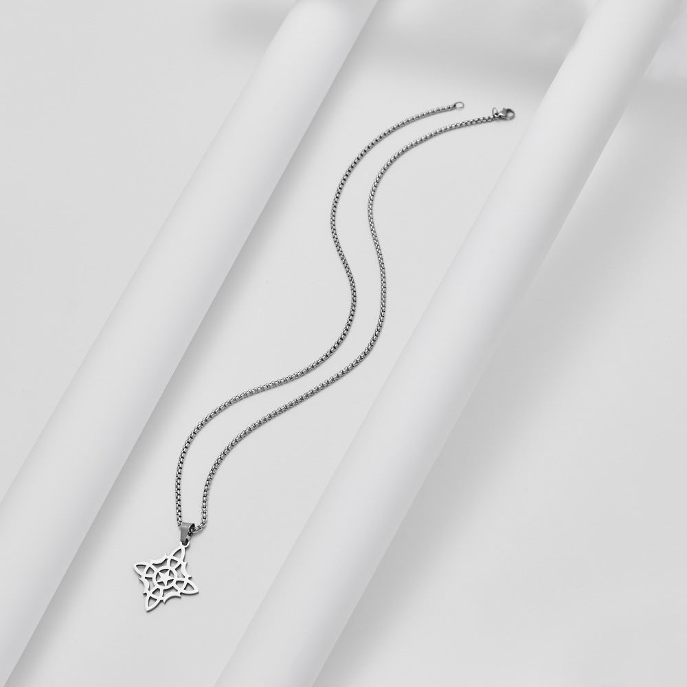 Wholesale Stainless Steel Square Cross Pendant Gold Necklace