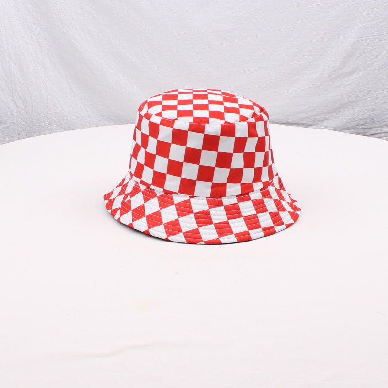 Wholesale  Personalized Chessboard Plaid Fisherman Hat Bucket Hat