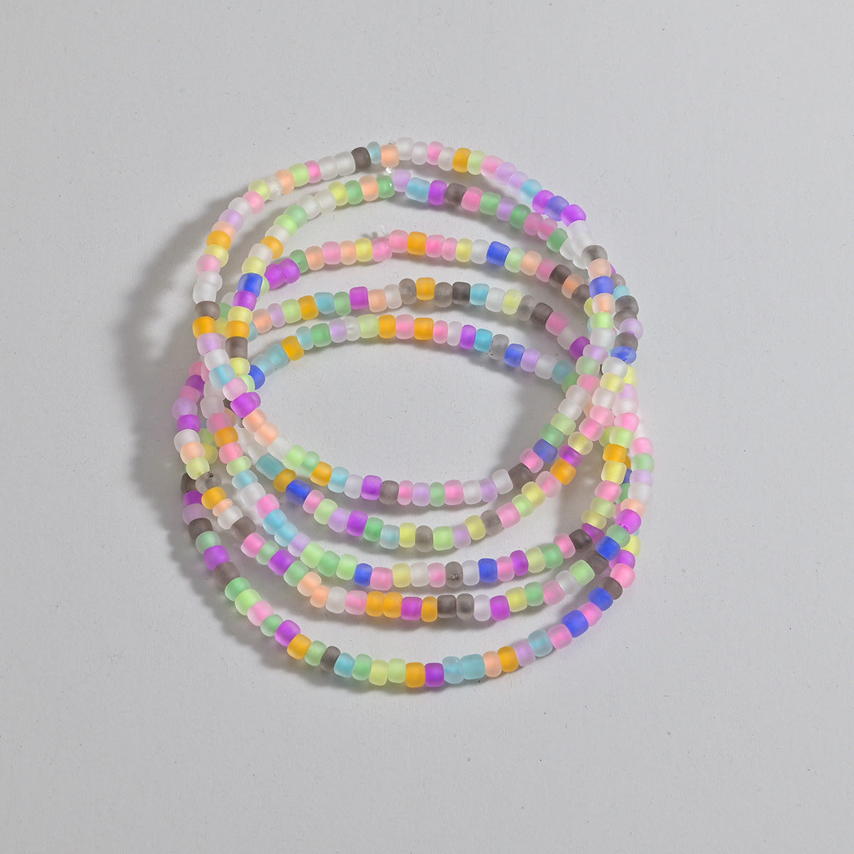 Wholesale  Color Acrylic Luminous Beaded Woven  Anklets