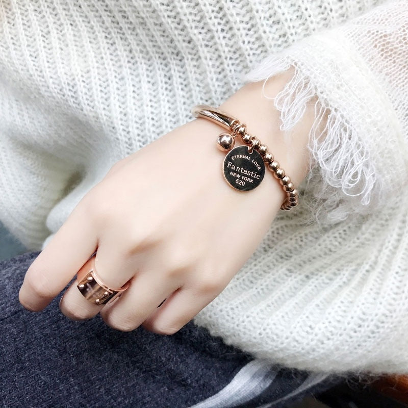 Wholesale Stainless Steel Letter Disc Bracelet