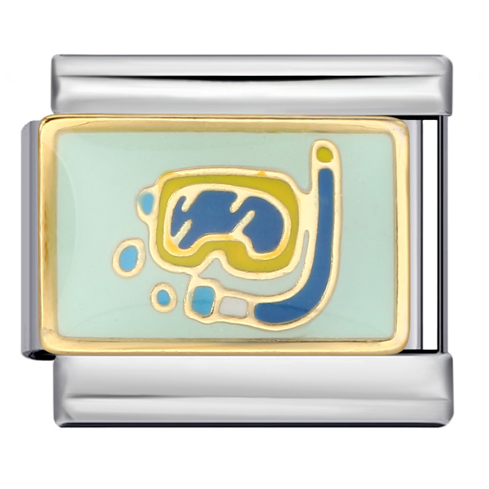 Wholesale Italian Charm Bracelet 9mm DIY Splicing Removable Beach Camping Stainless Steel Composable Bracelet