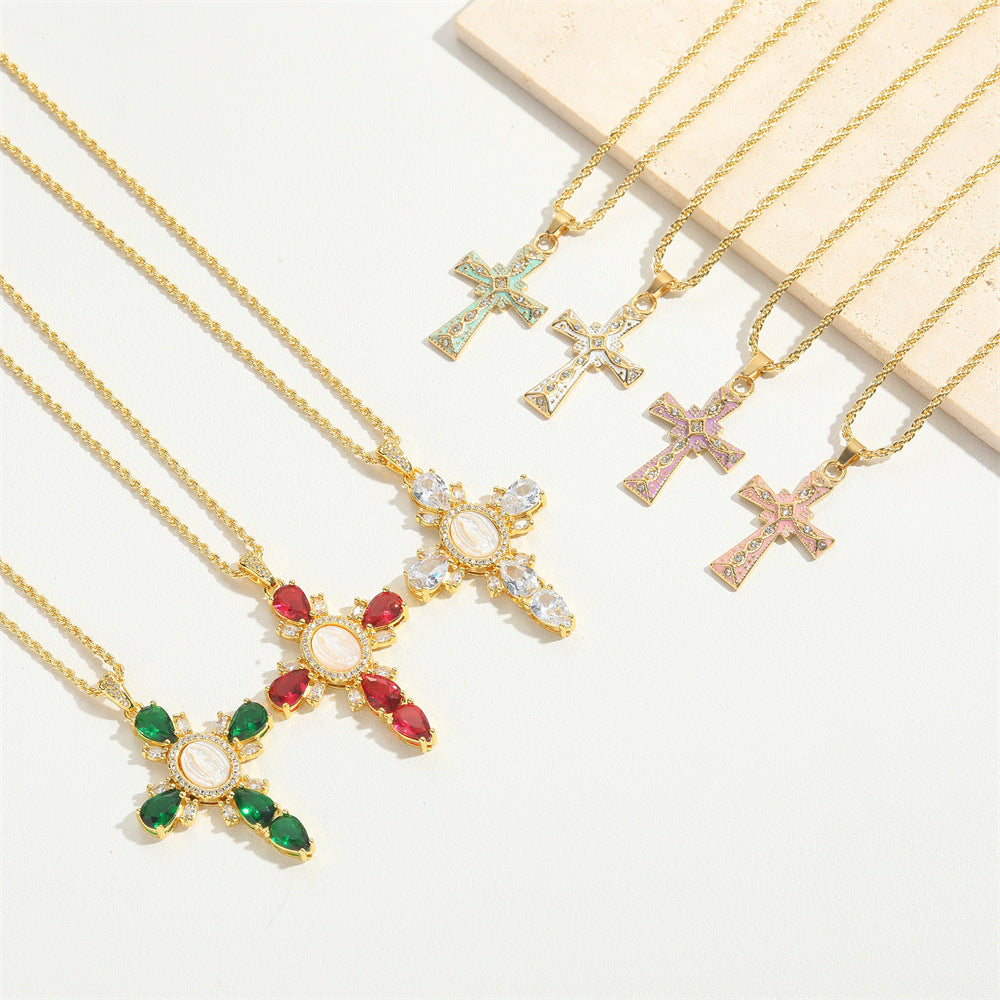 Wholesale cross pendant clavicle necklace