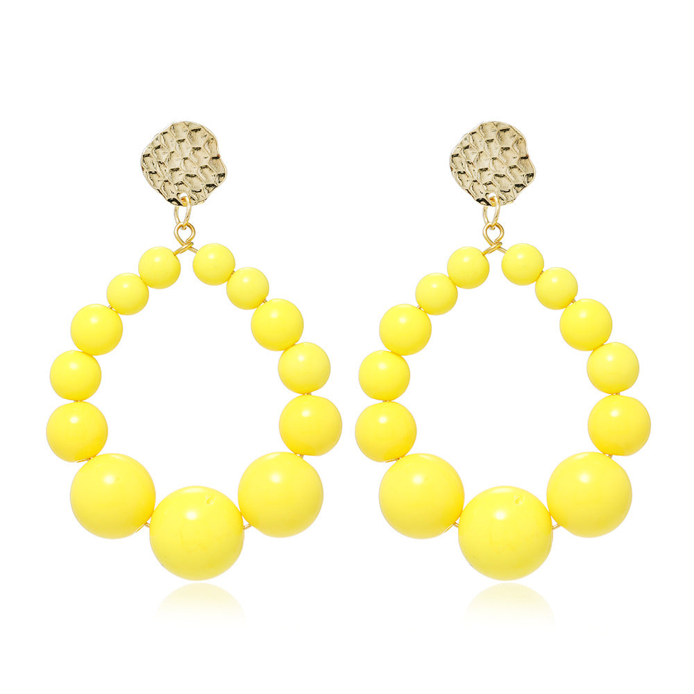 Wholesale Exaggerated Round Bead Earrings Bohemian Earrings ACC-ES-Qunq005