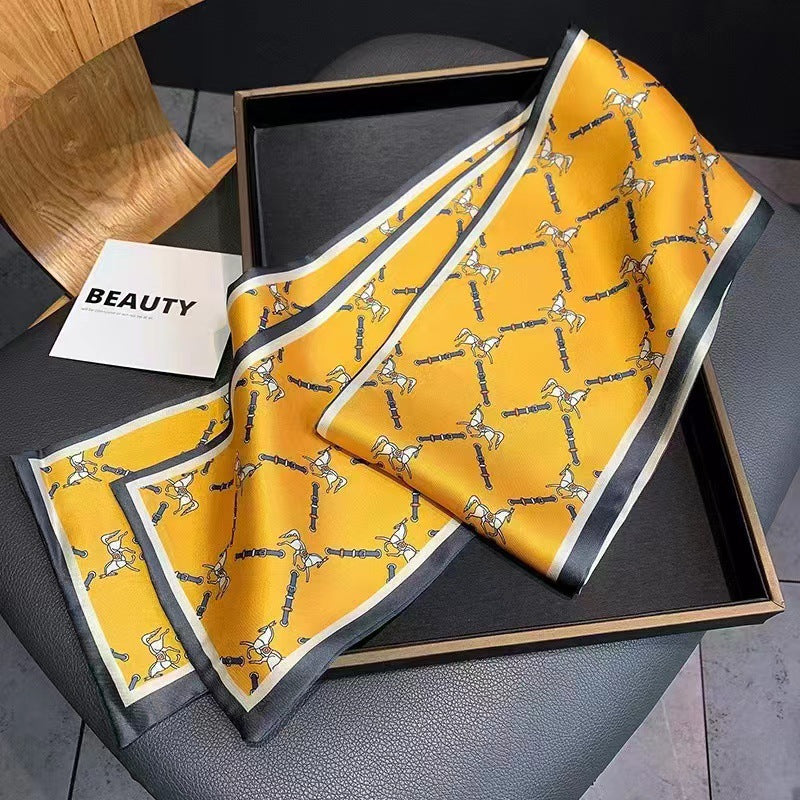 Wholesale  Narrow Silk f Long Retro Silk Scarf